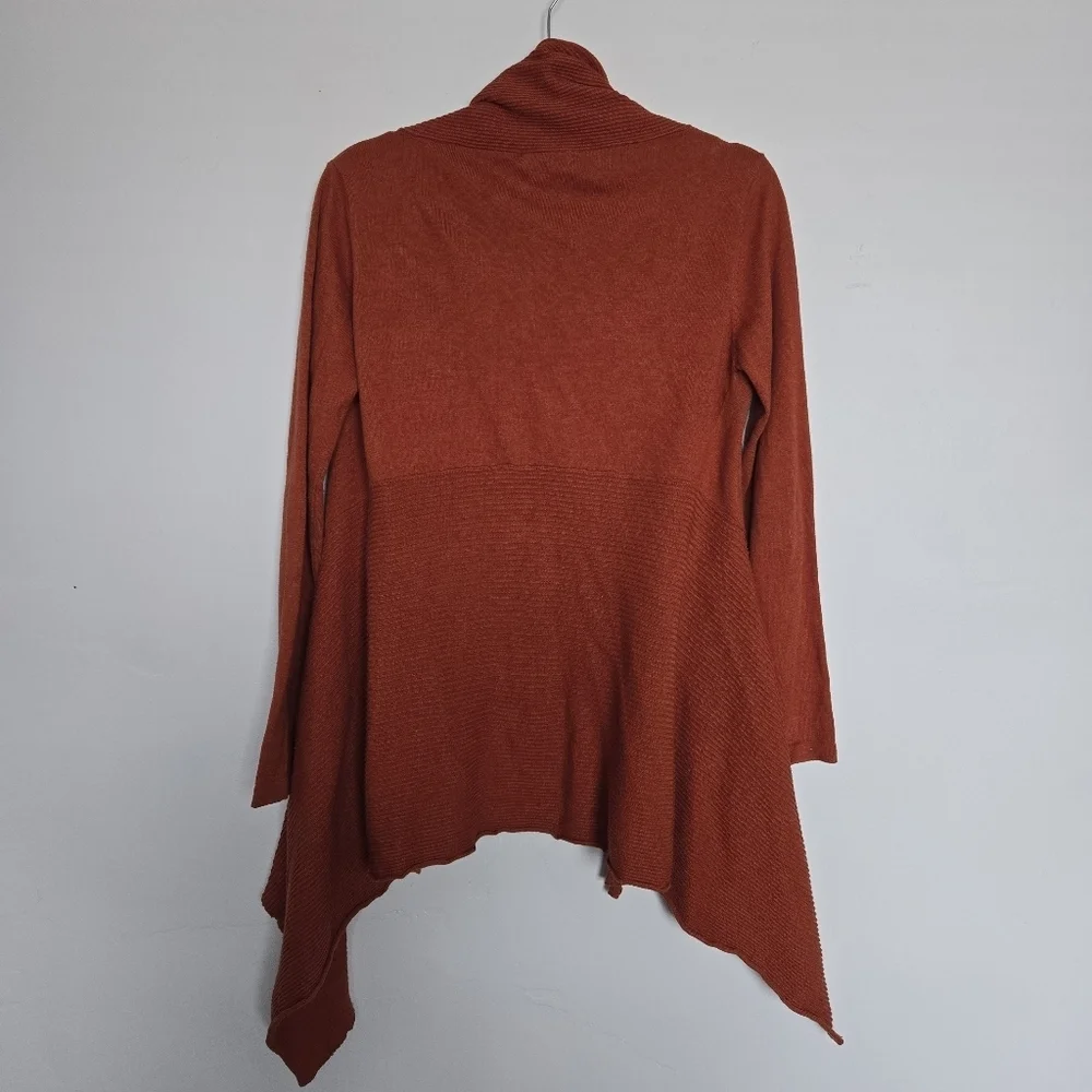 Sisters Rust Open Front Waterfall Cardigan - Picture 2 of 5